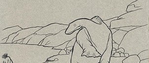 Illustrated dinosaur sketch